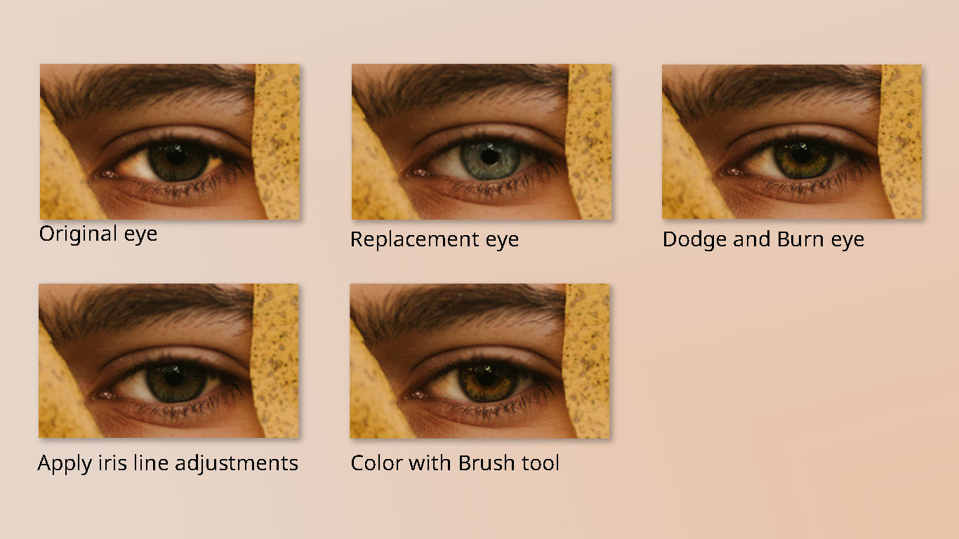 Photoshop eye retouching images
